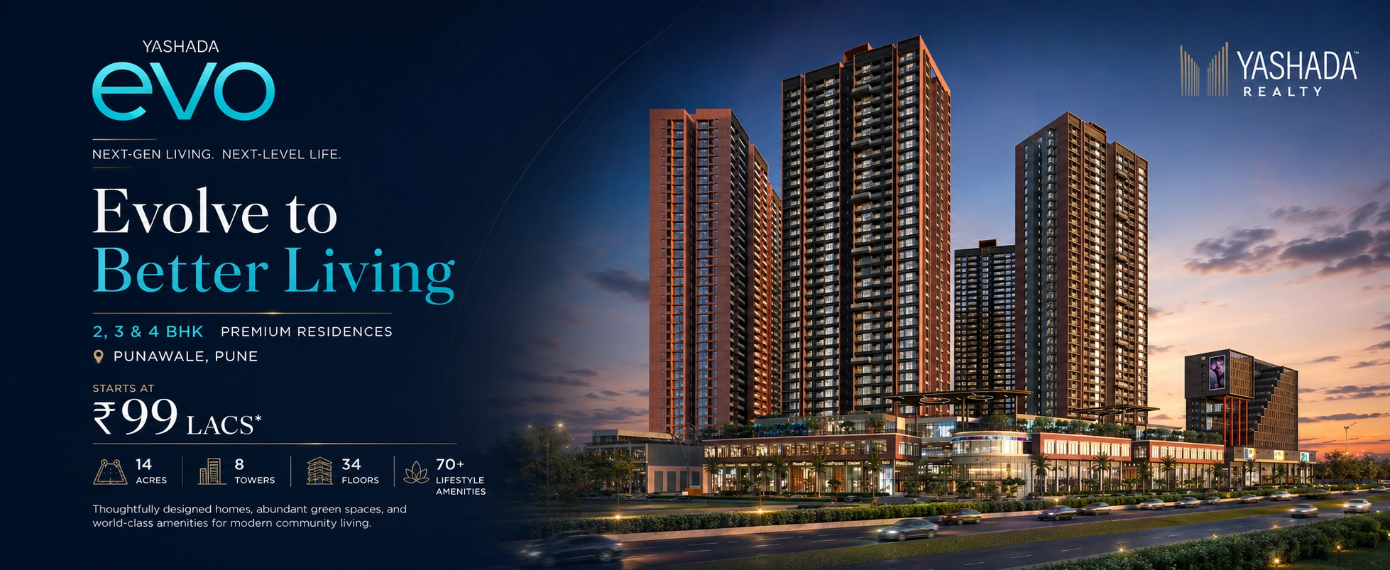 Yashada EVO premium residences in Punawale, Pune